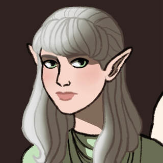 A silver-haired elf girl with fair skin